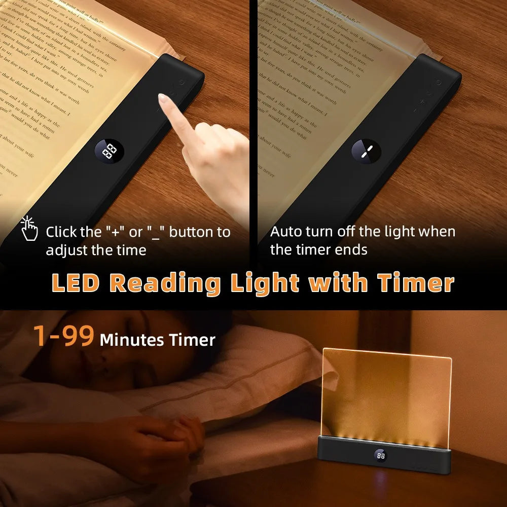 LED Flat Panel Book Light Eye Protection Night Vision Reading Lamp Rechargeable for Students Indoor Use 2 in 1 Night Lights