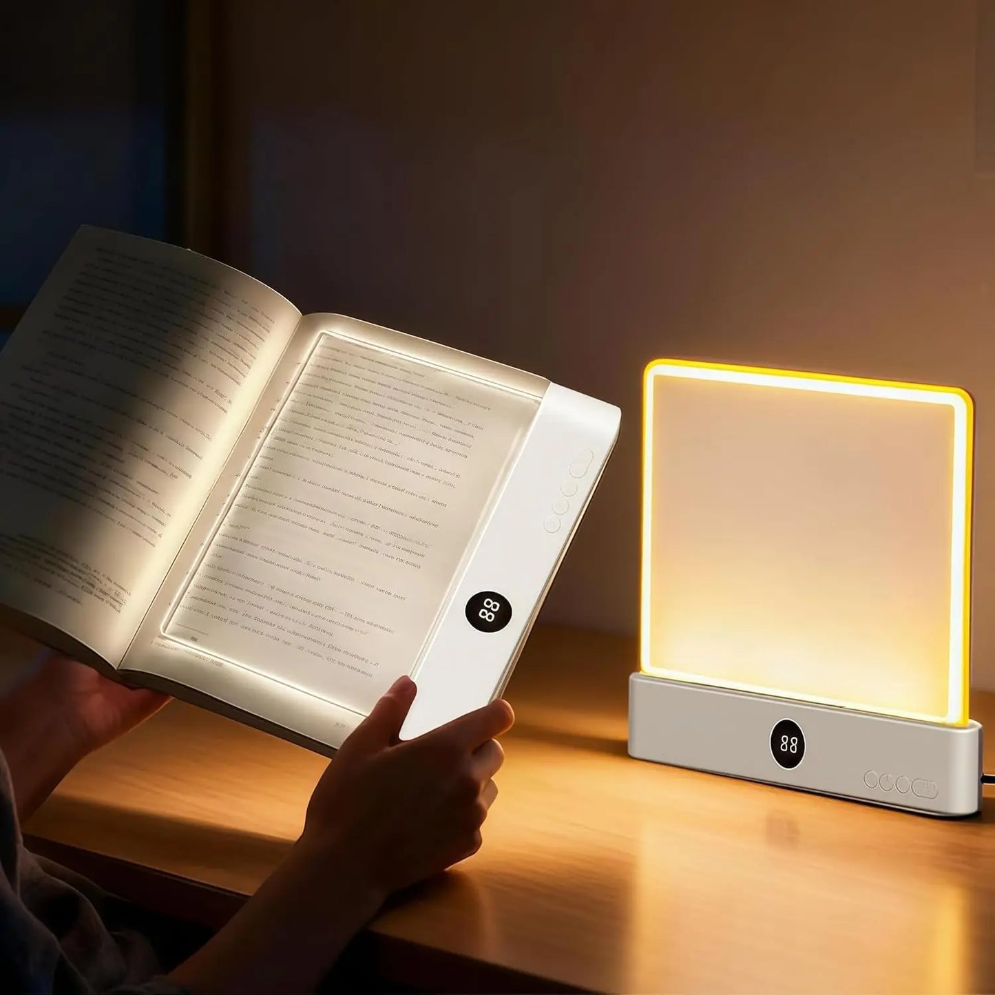 LED Flat Panel Book Light USB Charging Eye Protection Night Vision Reading Lamp for Students Indoor Use 2 in 1 Night Lights